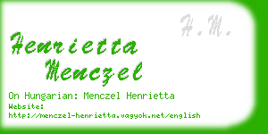 henrietta menczel business card